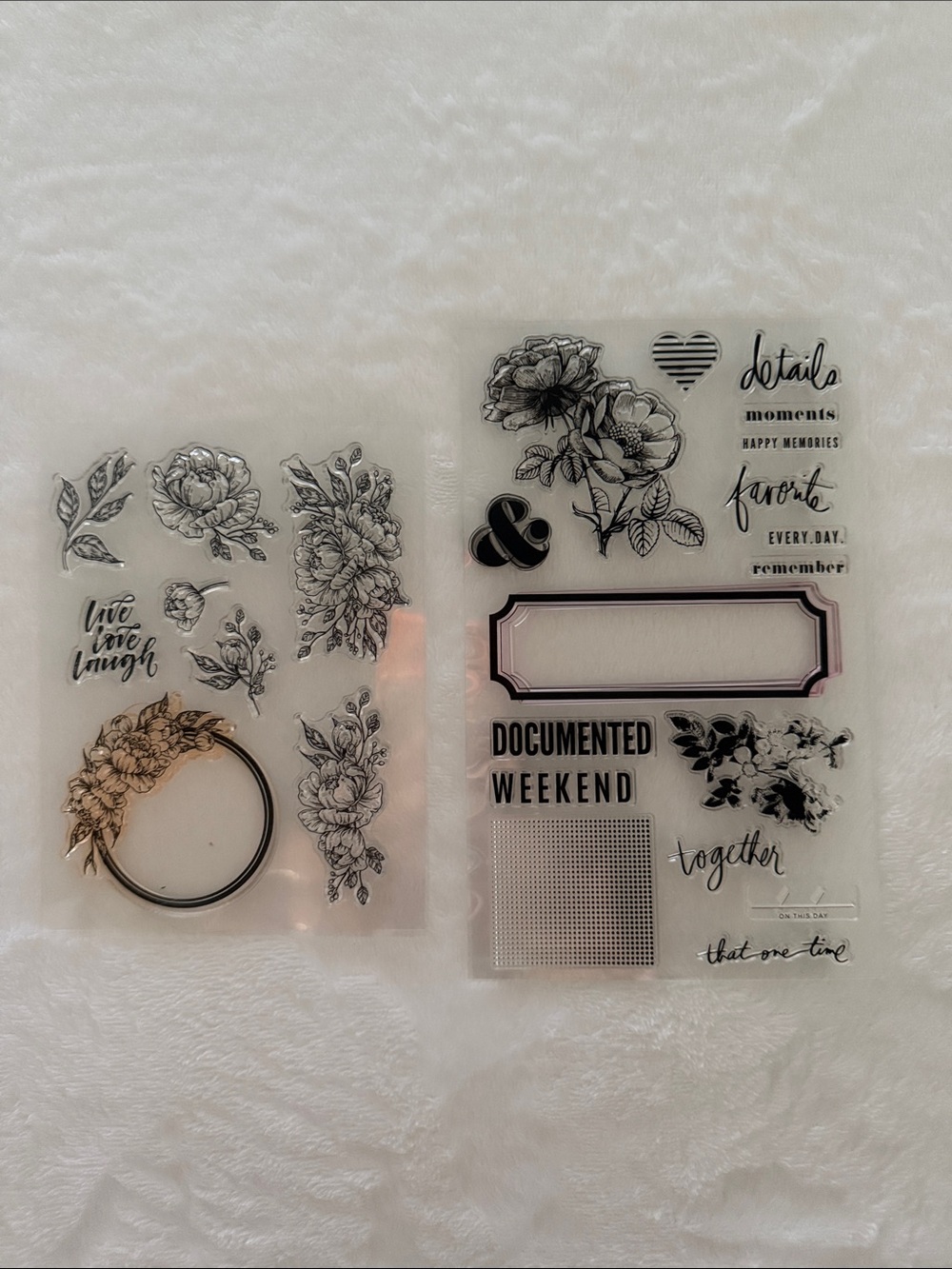 Floral & Words Clear Stamps